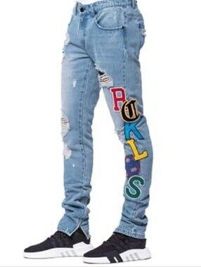 Young & Reckless Vertical Synthesis Distressed Jean Size 34 New Men's Streetwear